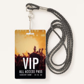 Custom Name VIP All Access Pass Concert Ausweis (Vorderseite mit Schlüsselband)
