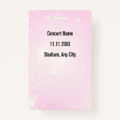 Custom Name VIP All Access Pass Floral Badge Pink Ausweis (Rückseite)