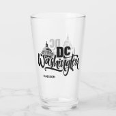 Custom Name Washington DC Glas (Rückseite)