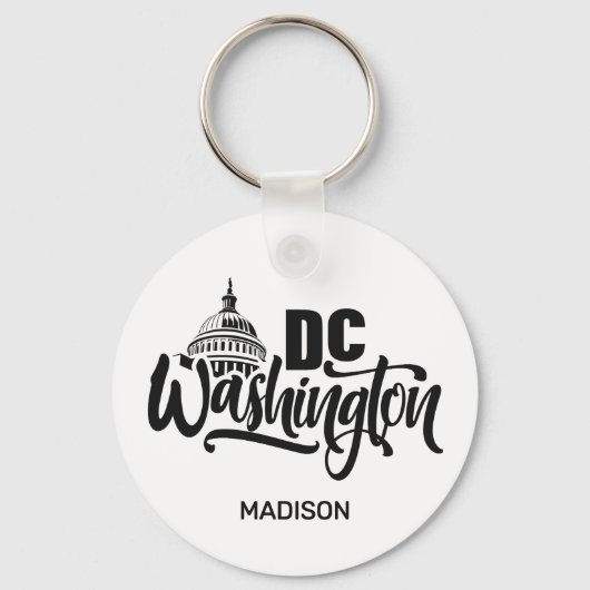 Custom Name Washington DC Schlüsselanhänger (Vorderseite)