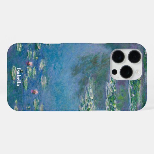 Custom Name Water Lilies by Claude Monet iPhone Hülle (Rückseite (Horizontal))