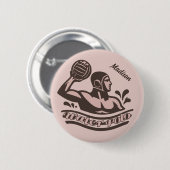 Custom Name Water Polo Button (Vorne & Hinten)