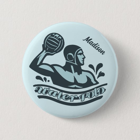 Custom Name Water Polo Button (Vorderseite)