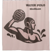 Custom Name Water Polo Duschvorhang (Vorderseite)