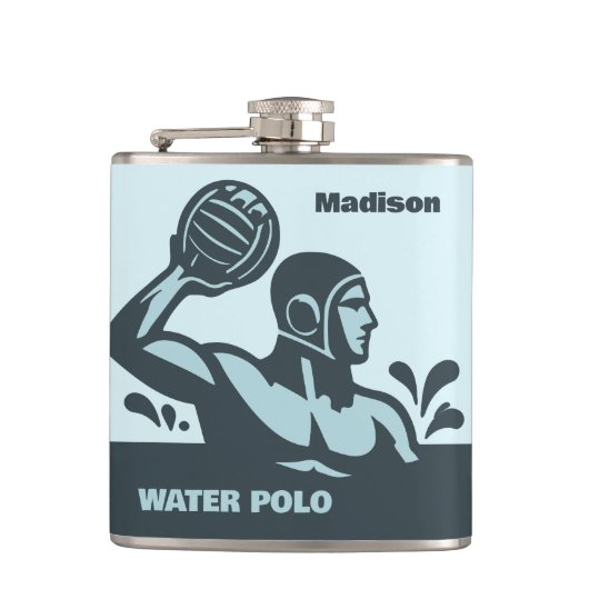 Custom Name Water Polo Flachmann (Vorderseite)