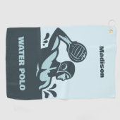 Custom Name Water Polo Golfhandtuch (Horizontal)