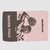 Custom Name Water Polo Golfhandtuch (Horizontal)