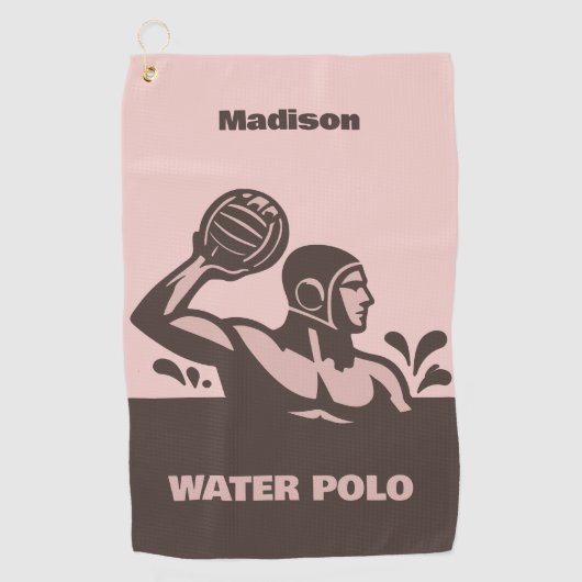 Custom Name Water Polo Golfhandtuch (Vorderseite)