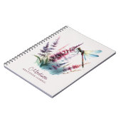 Custom Name Watercolor Dragonfly Gratitude Journal Notizblock (Linke Seite)