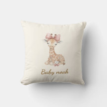 Custom Name Watercolor Giraffe Baby Blanket - Pers