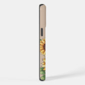 Custom Name Watercolor Sunflower Rustic iPhone Hülle (Rechte Seite)