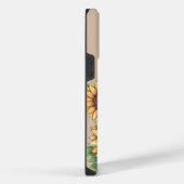 Custom Name Watercolor Sunflower Rustic iPhone Hülle (Rechte Seite)
