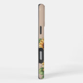 Custom Name Watercolor Sunflower Rustic iPhone Hülle (Rechte Seite)