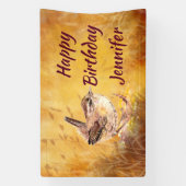 Custom Name Watercolor Wren Little Birds Banner (Vertikal)
