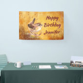 Custom Name Watercolor Wren Little Birds Banner (Messe)