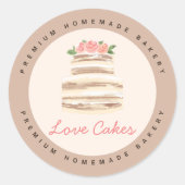 Custom Name Wedding Cake Business Sticker (Vorderseite)