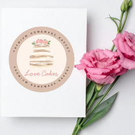 Custom Name Wedding Cake Business Sticker