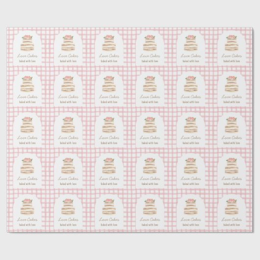 Custom Name Wedding Cake Business Sticker Geschenkpapier (Flach)