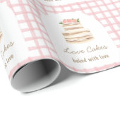 Custom Name Wedding Cake Business Sticker Geschenkpapier (Rolleneckpunkt)