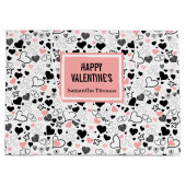 Custom Name Wedding Heart Sketch Gift Wrapping Bag Große Geschenktüte (Vorderseite)