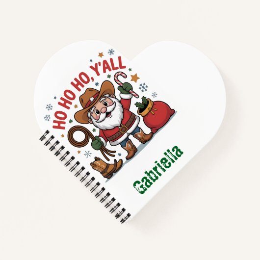 Custom name western themed Santa Christmas  Notizblock (Vorderseite)