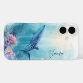 Custom Name Whale Shark Ocean Coral Reef  Case-Mate iPhone Hülle (Rückseite (Horizontal))