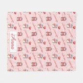 Custom Name Whimsical Penguin Kids Fleece Blanket (Vorderseite (Horizontal))