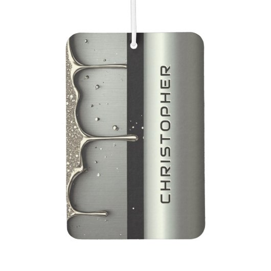 Custom Name With Dripping Liquid Metal Autolufterfrischer (Vorderseite)