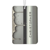 Custom Name With Dripping Liquid Metal Autolufterfrischer (Rückseite)