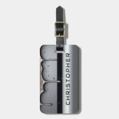 Custom Name With Dripping Liquid Metal Gepäckanhänger (Vorderseite vertikal)