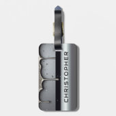 Custom Name With Dripping Liquid Metal Gepäckanhänger (Rückseite vertikal)