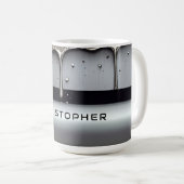 Custom Name With Dripping Liquid Metal Kaffeetasse (VorderseiteRechts)