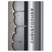 Custom Name With Dripping Liquid Metal Klemmbrett (Rückseite)