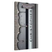 Custom Name With Dripping Liquid Metal Klemmbrett (Rechts)