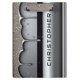 Custom Name With Dripping Liquid Metal Klemmbrett
