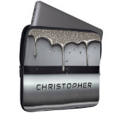 Custom Name With Dripping Liquid Metal Laptopschutzhülle (Vorne Rechts)