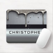 Custom Name With Dripping Liquid Metal Mousepad (Mit Mouse)