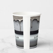 Custom Name With Dripping Liquid Metal Pappbecher (Rechts)