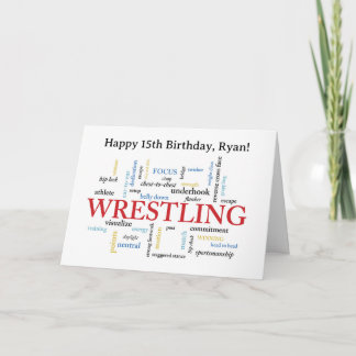 Custom Name Wrestling Birthday Word Cloud Karte