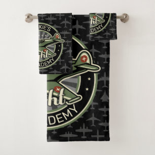 Custom NAME WWII Military Fighter War Plane Retro Badhandtuch Set