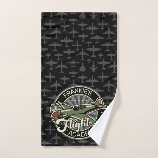 Custom NAME WWII Military Fighter War Plane Retro Badhandtuch Set (Handtuch)