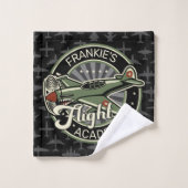Custom NAME WWII Military Fighter War Plane Retro Badhandtuch Set (Waschlappen)