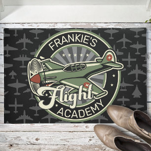 Custom NAME WWII Military Fighter War Plane Retro Fußmatte