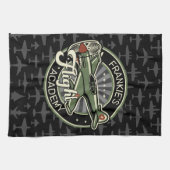 Custom NAME WWII Military Fighter War Plane Retro Geschirrtuch (Horizontal)