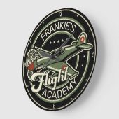 Custom NAME WWII Military Fighter War Plane Retro Große Wanduhr (Winkel)