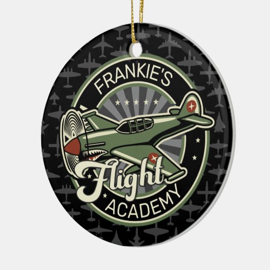 Custom NAME WWII Military Fighter War Plane Retro Keramik Ornament (Links)