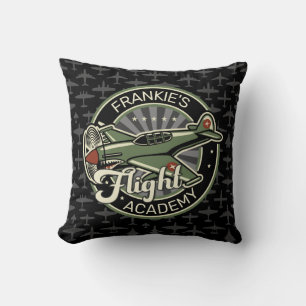 Custom NAME WWII Military Fighter War Plane Retro Kissen