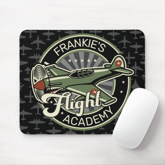 Custom NAME WWII Military Fighter War Plane Retro Mousepad (Mit Mouse)