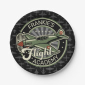 Custom NAME WWII Military Fighter War Plane Retro Pappteller (Vorderseite)