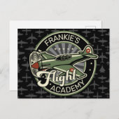 Custom NAME WWII Military Fighter War Plane Retro Postkarte (Vorne/Hinten)